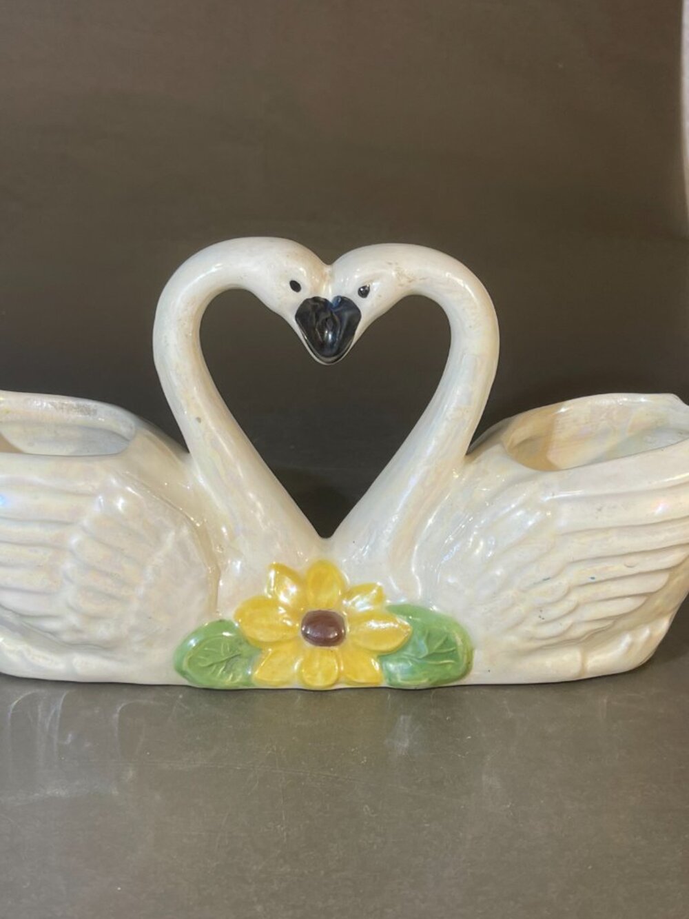 Swan Sunflower Planter Approx. 9" Ceramic (inv#1992)
